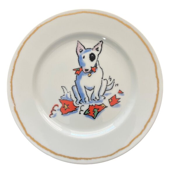 Williams Sonoma Trouble Bull Terrier 6-Piece Dessert Plate Set Side Salad Japan - Picture 6 of 10